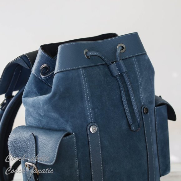 NWT Coach CL955 Hudson Backpack in Suede and Natural Pebble Leather - Picture 10 of 10